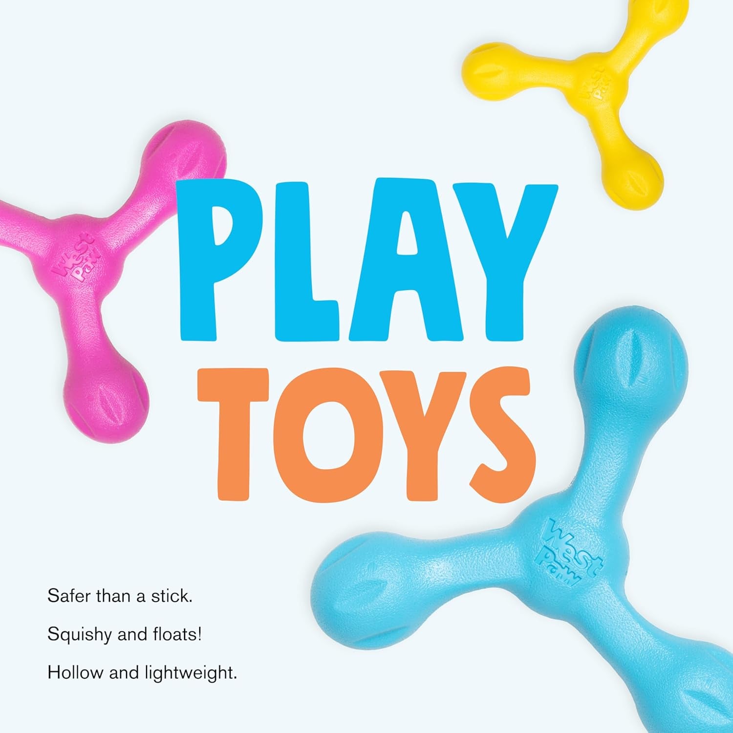 AirFlex Tug Stick™ – Durable, Bouncy Dog Chew & Fetch Toy – Hollow, Squishy Interactive Toy for Dogs, Puppies – for Chewing, Catch, Carry, Fetch, Dishwasher Safe, Latex-Free, Large 8.5", Aqua Blue