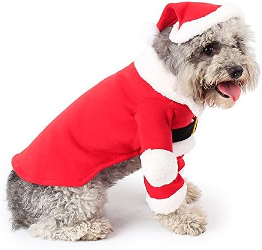 Pet Christmas Costume™ – Funny Dog & Cat Holiday Outfit with Cap, Festive Party Dress-Up (Red, Small)