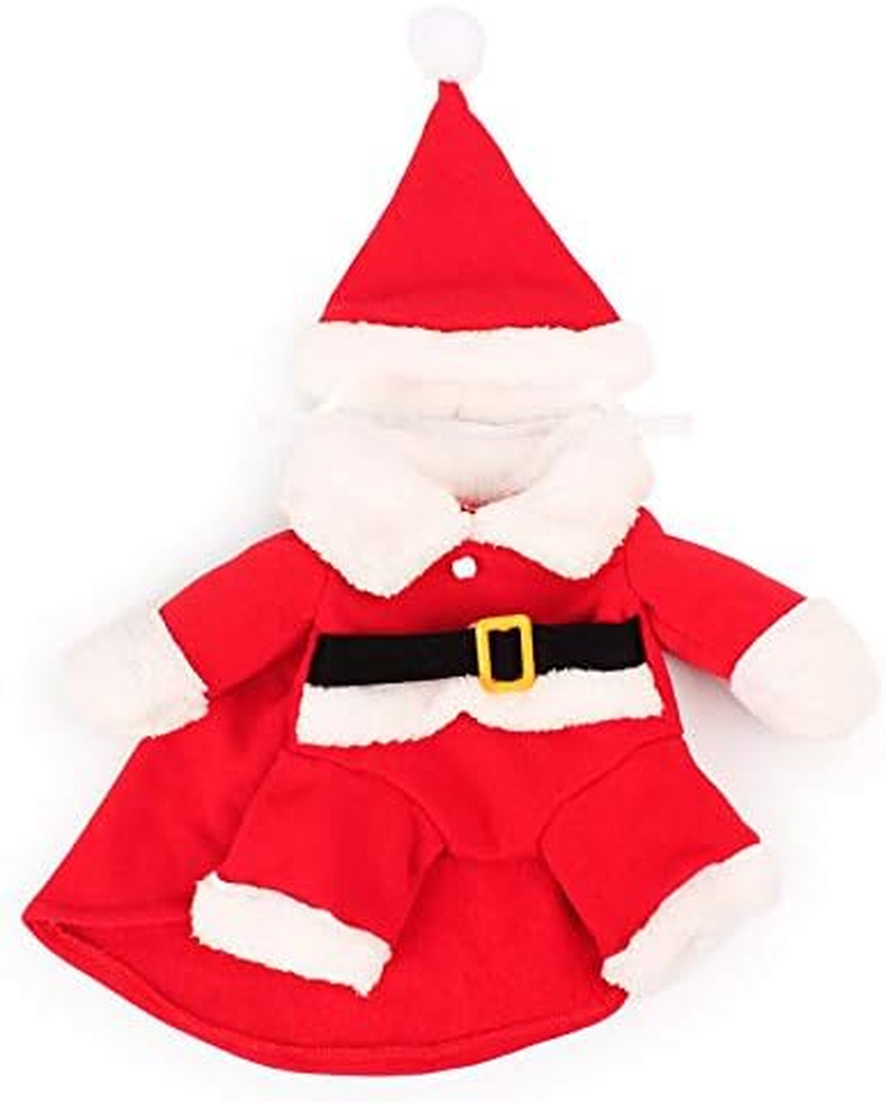 Pet Christmas Costume™ – Funny Dog & Cat Holiday Outfit with Cap, Festive Party Dress-Up (Red, Small)