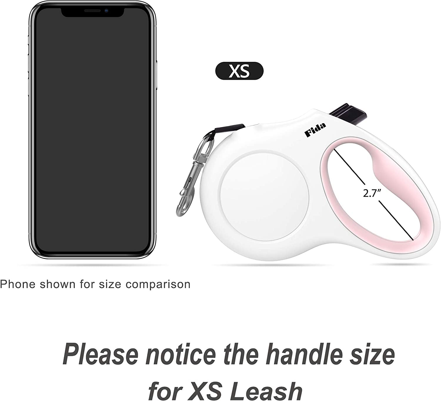 RetractoLeash™ – 10 ft Retractable Dog Leash with Dispenser & Poop Bags Fit for X-Small Dog or Cat  all the way to 18 Lbs, Anti-Slip Handle, Unscented Nylon,Tangle Free Leashes, Reflective Nylon Tape (XS, White)