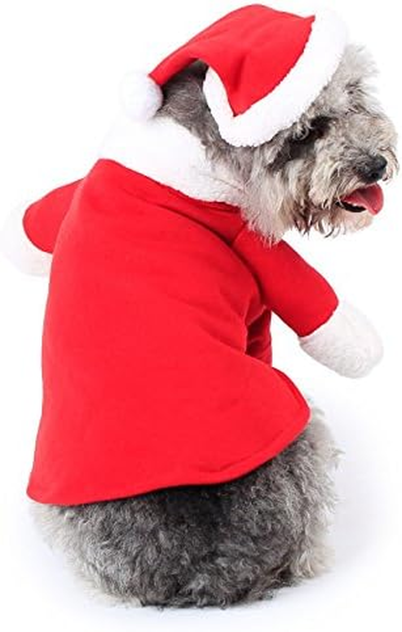Pet Christmas Costume™ – Funny Dog & Cat Holiday Outfit with Cap, Festive Party Dress-Up (Red, Small)